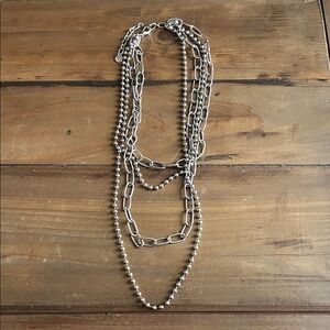 Elegant Silver Layered Necklace